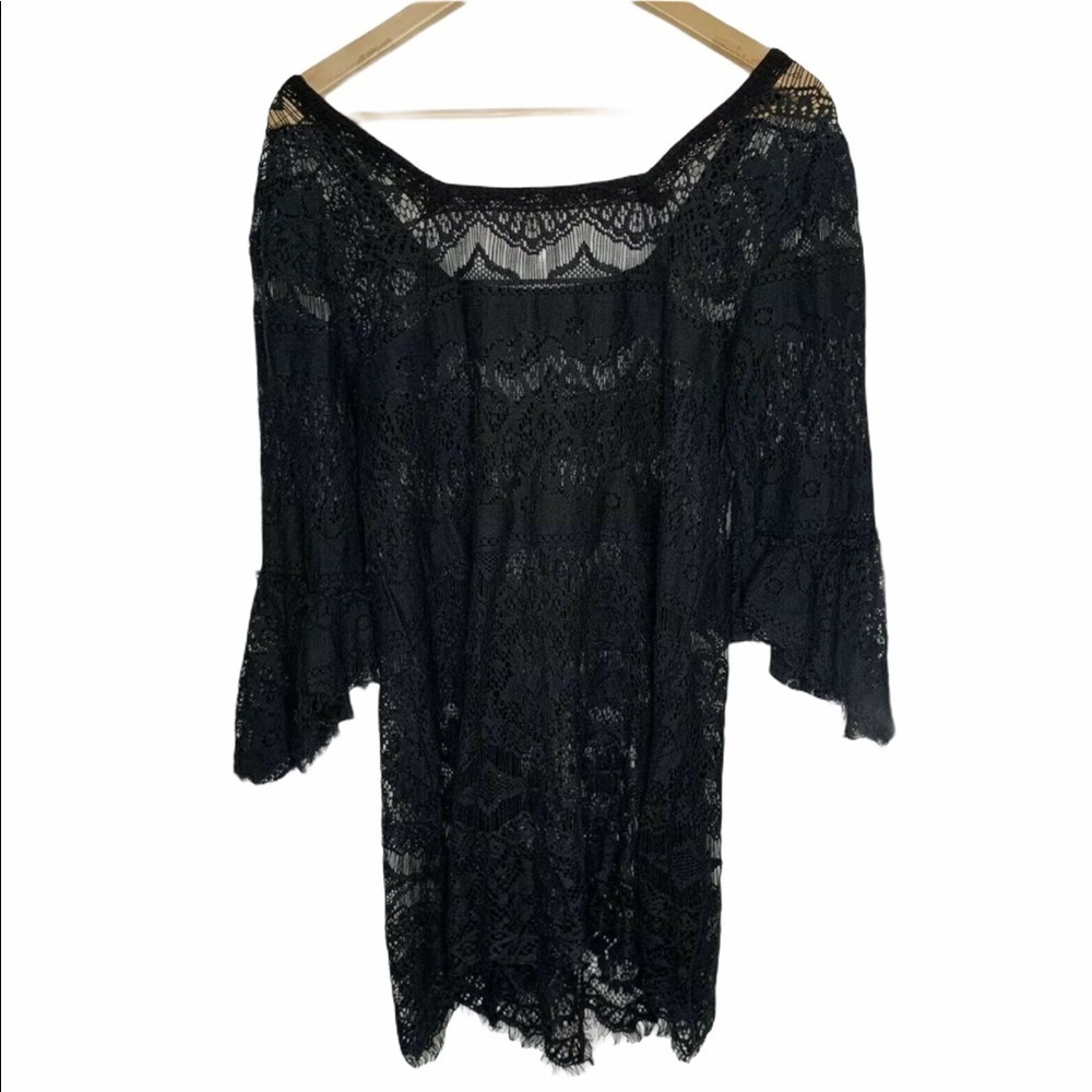 Free People Womems Crochet Boho Blouse Small - Picture 4 of 4